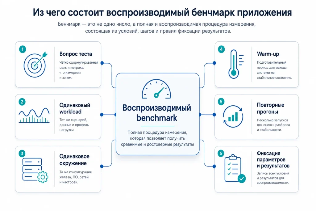 Как провести воспроизводимый бенчмарк приложения: окружение, нагрузка и повторные прогоны