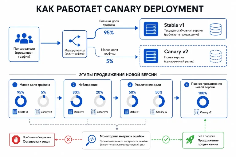 Canary deployment: как проверять новую версию на части трафика